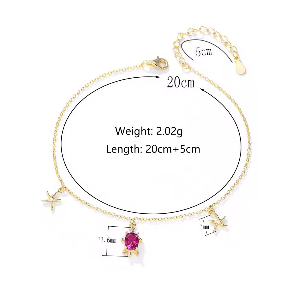 Turtle Charm Anklet