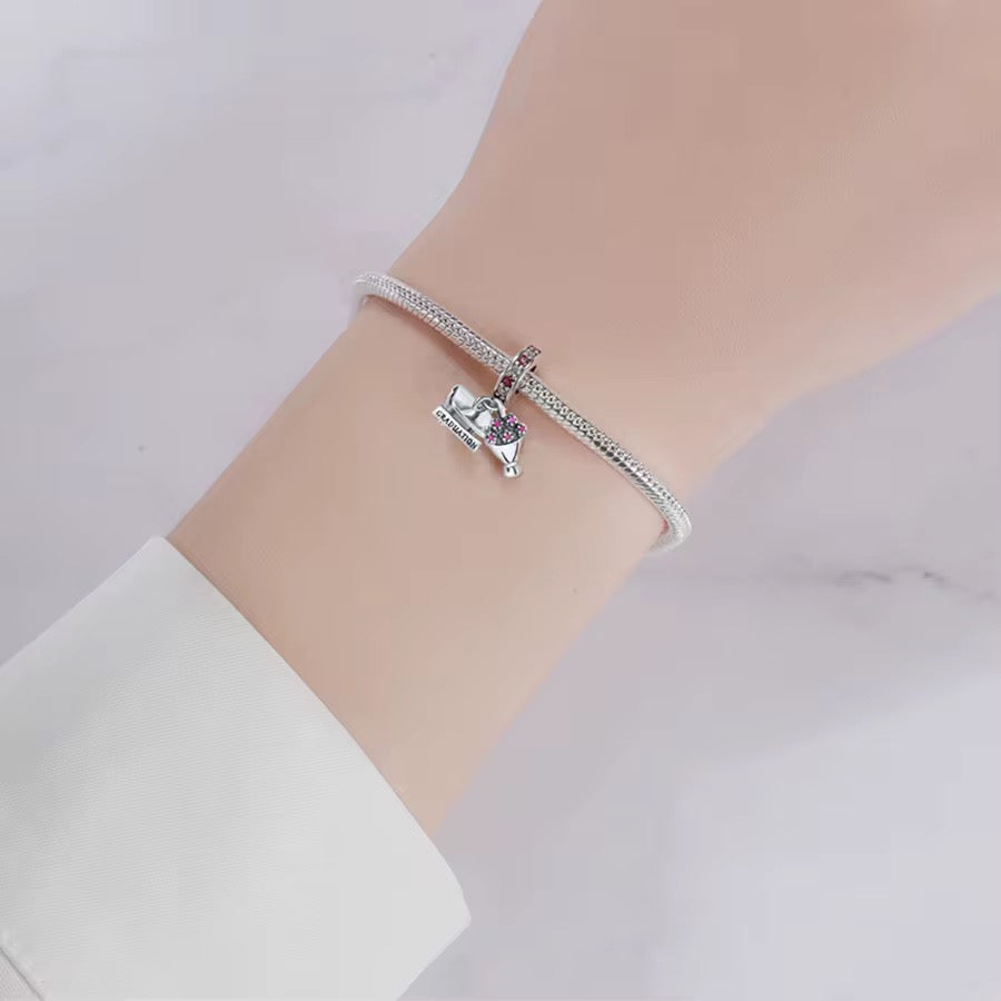 Graduation Hat & Flower Charm