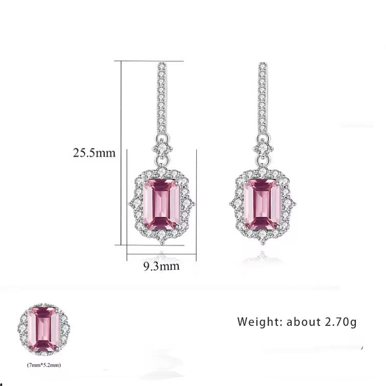 Pink Zircon Stud Earrings