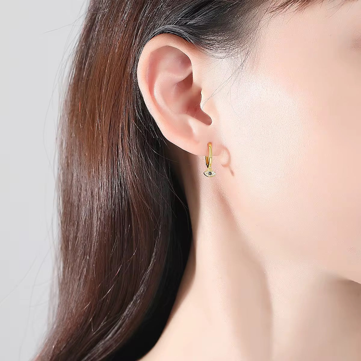 Tiny Devil Eye Dangle Earrings