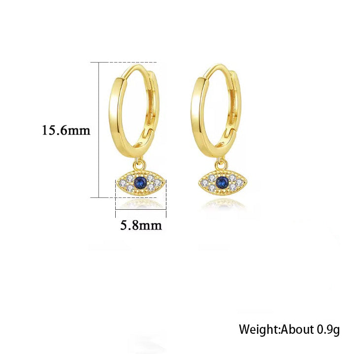 Tiny Devil Eye Dangle Earrings