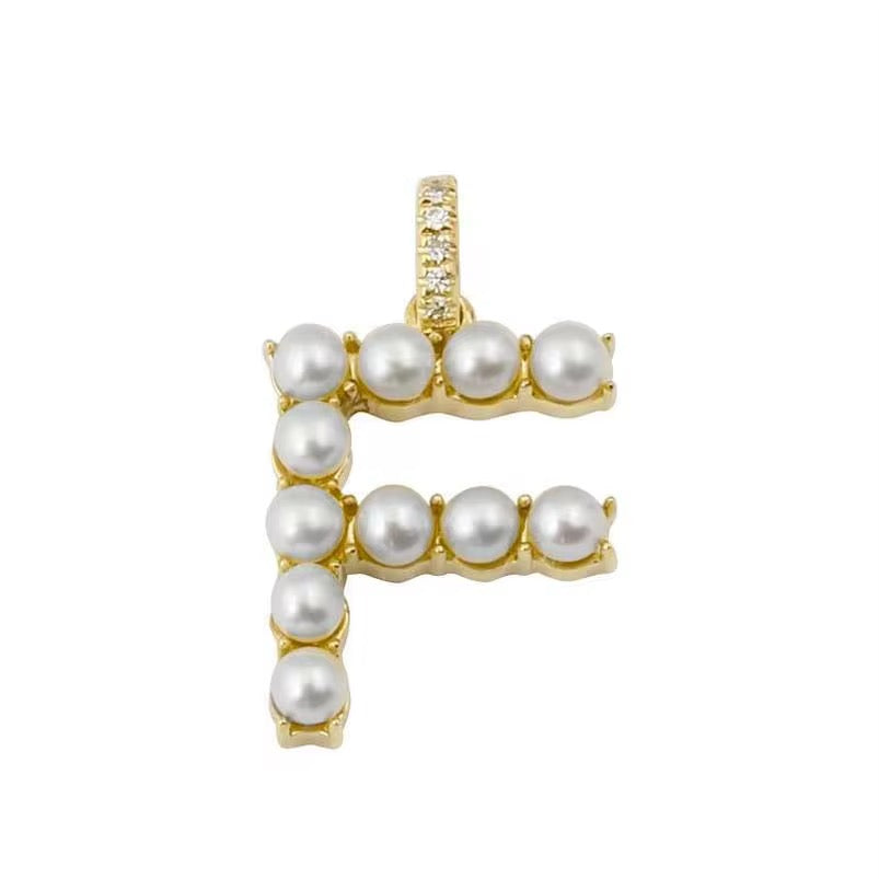Initial Charm Pearl Letter Pendant