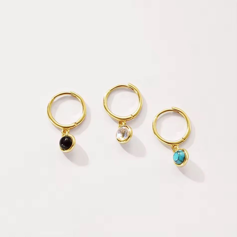 Tiny Hoop Dangle Earrings