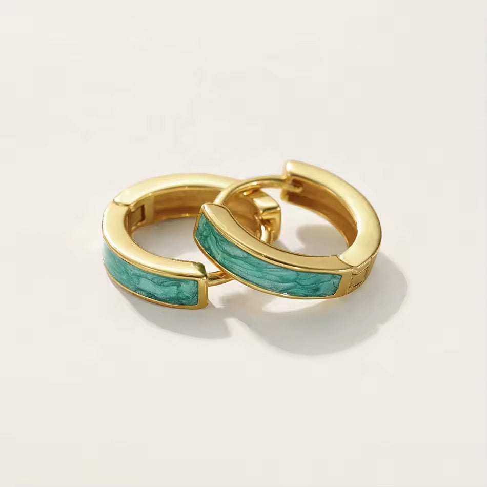 Enamel Hoop Earrings