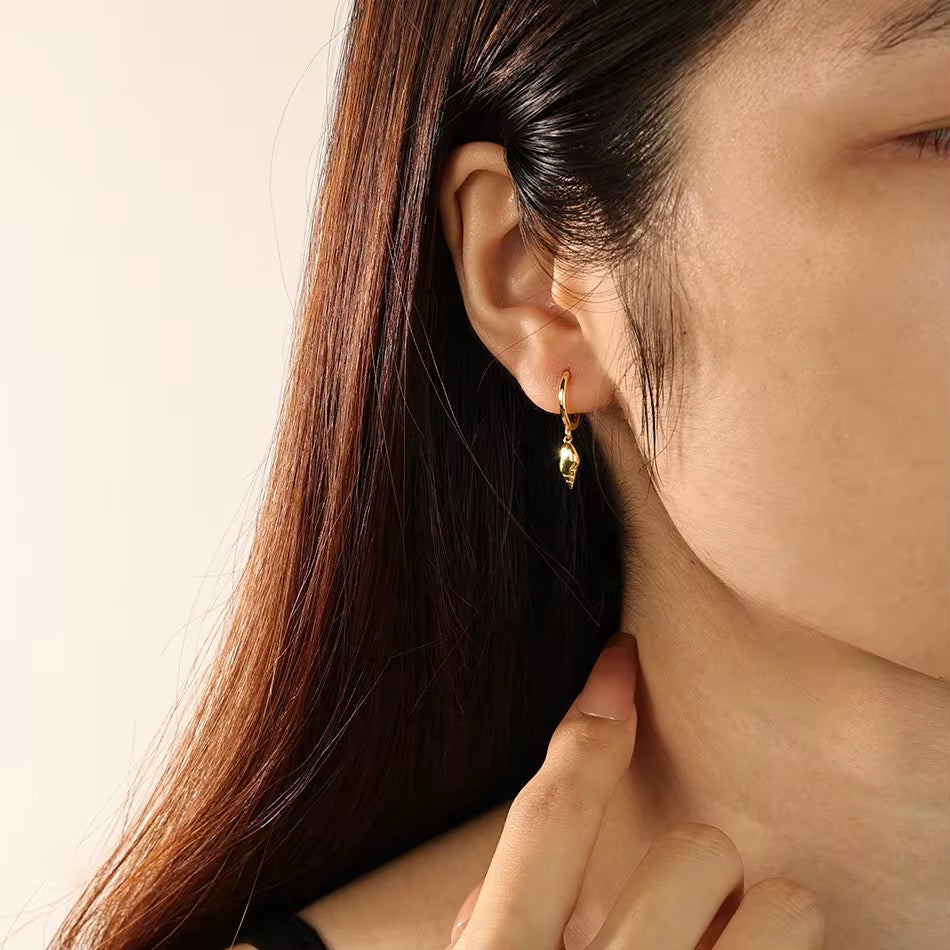 Shell Hoop Dangle Earrings