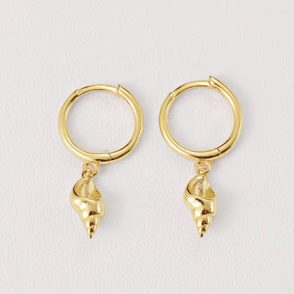 Shell Hoop Dangle Earrings