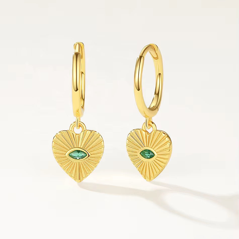 Heart Hoop Dangle Earrings