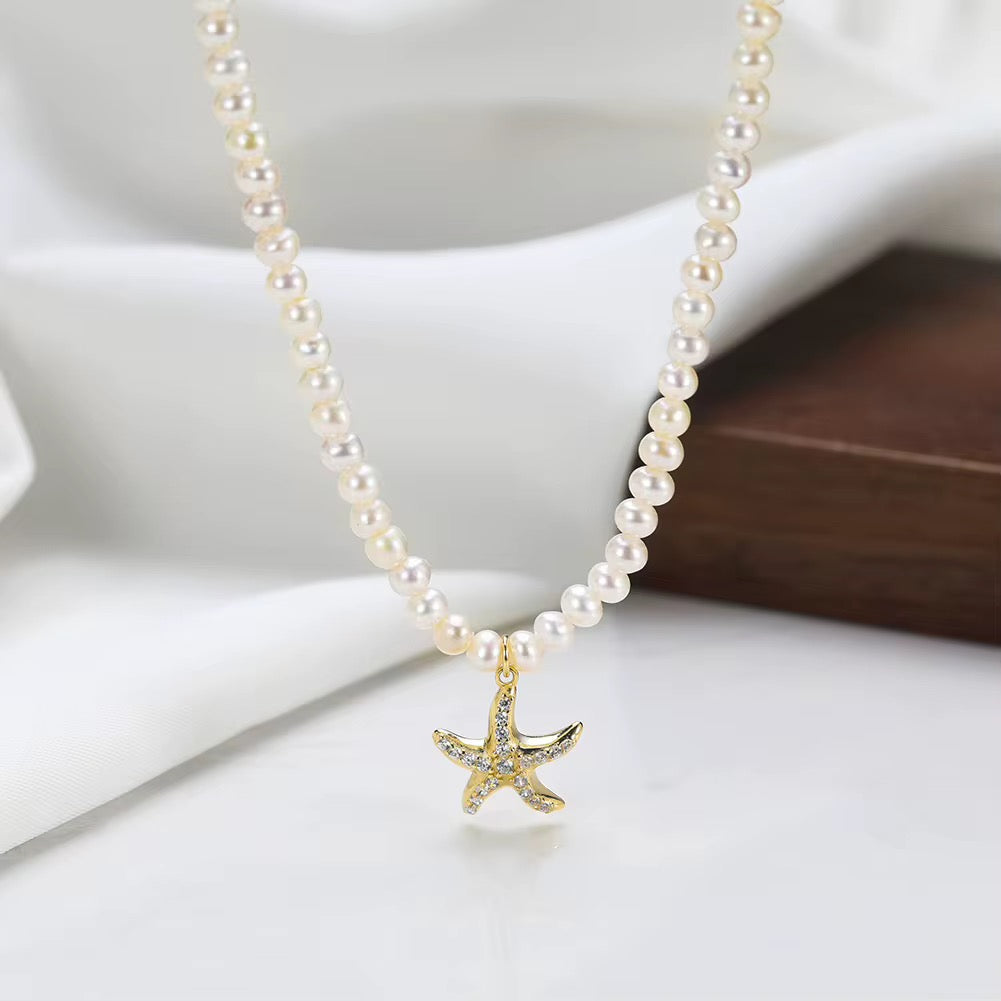 Pearl Necklace with Starfish