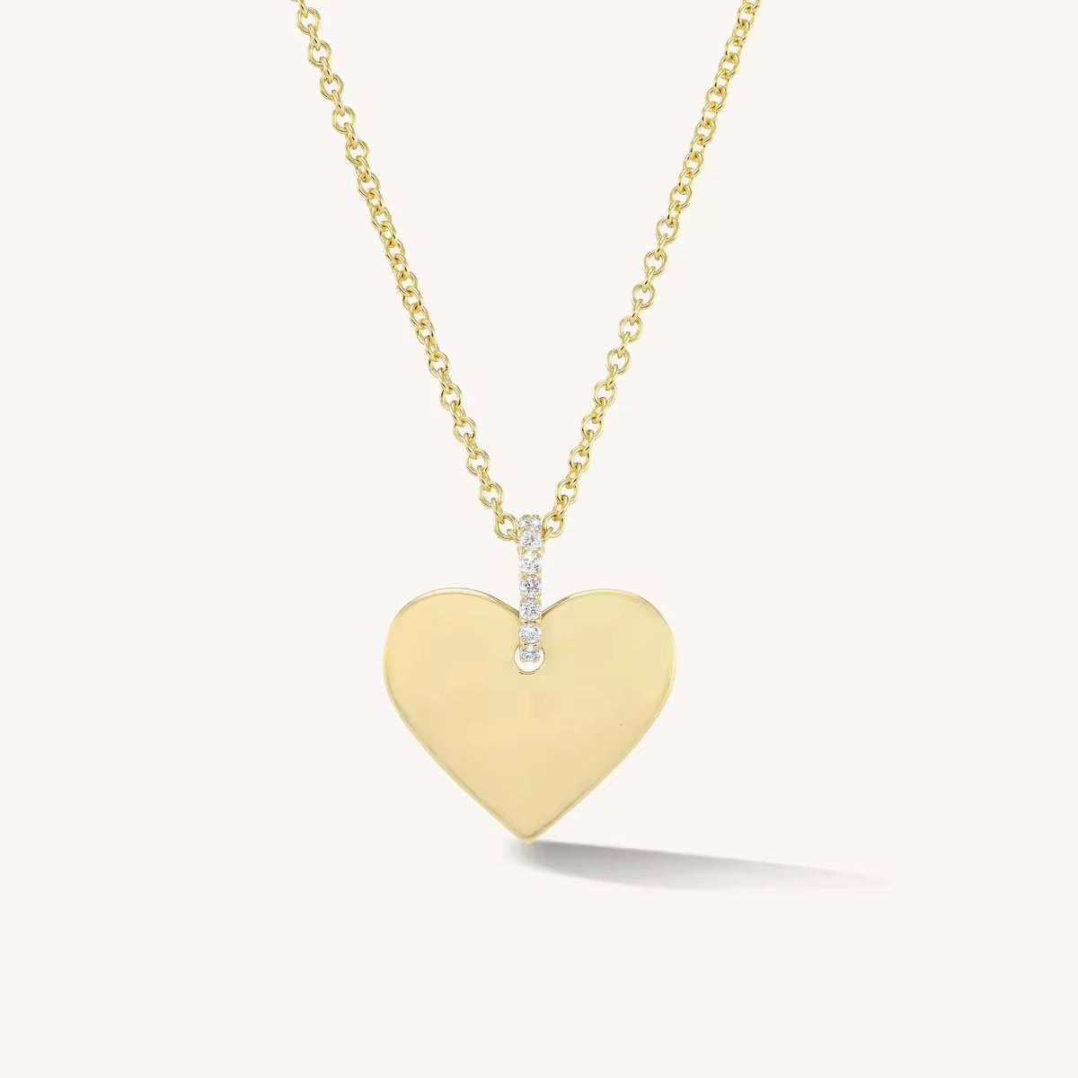 Engravable Heart Tag Pendant Necklace