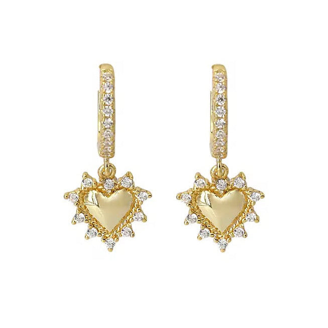 Heart Hoop Dangle Earrings