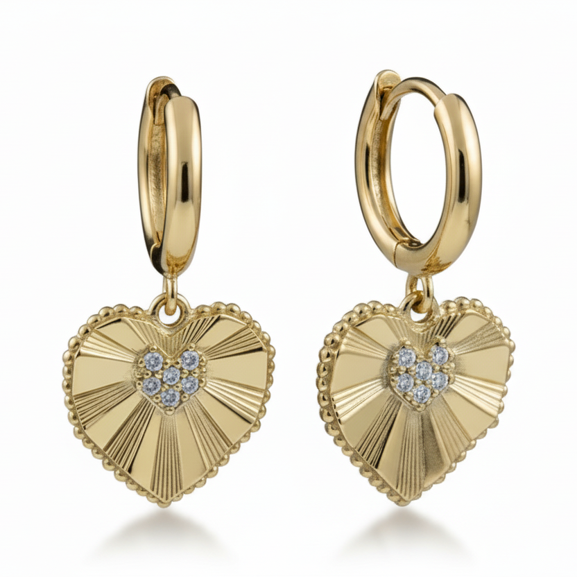 Diamond-Heart-in-Heart Earrings