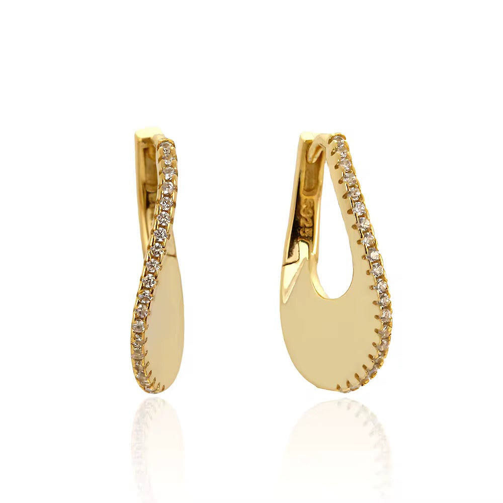 Oval Abstract Hoop Earrings
