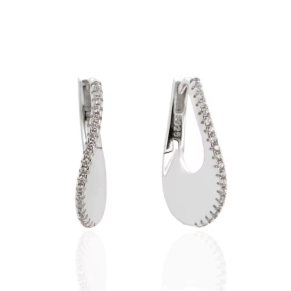 Oval Abstract Hoop Earrings