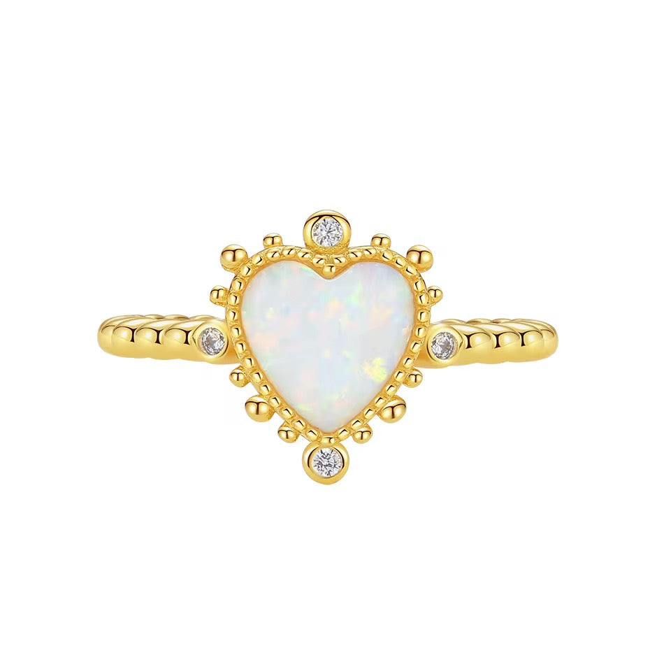 Opal Heart Ring
