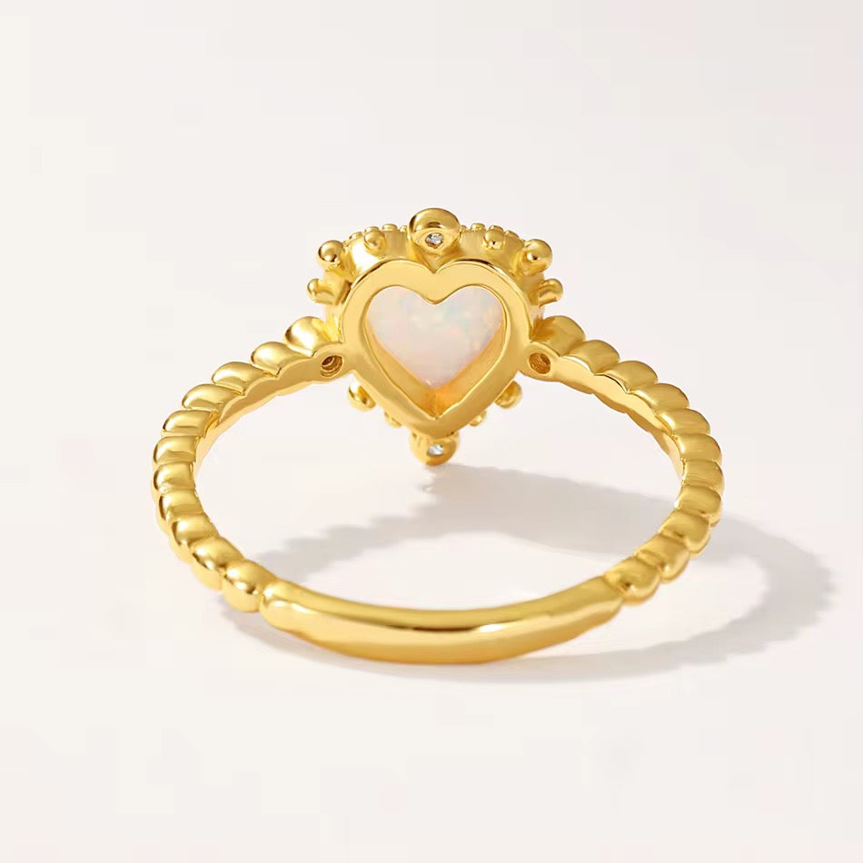 Opal Heart Ring