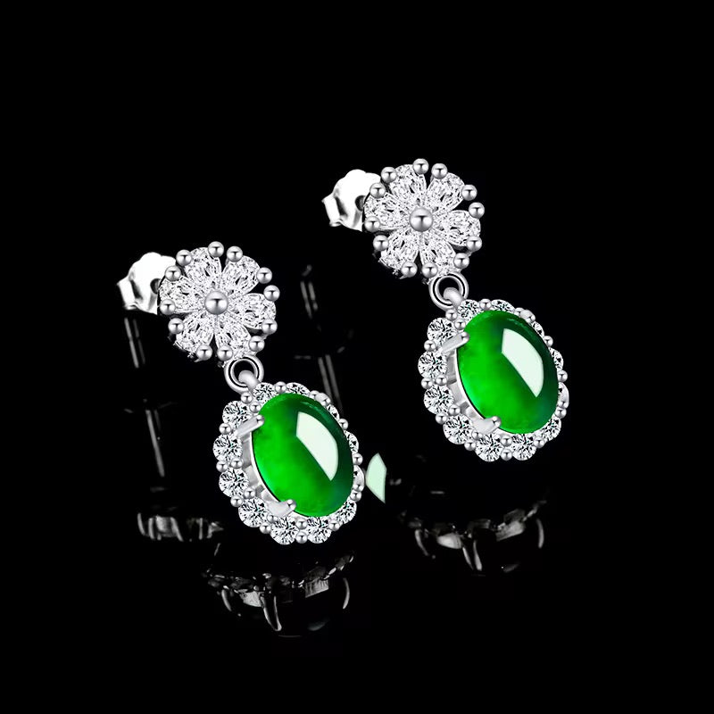 Jade Drop Stud Earrings