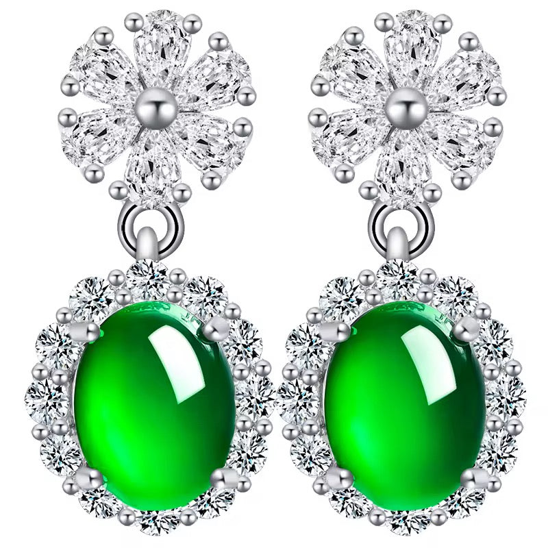 Jade Drop Stud Earrings
