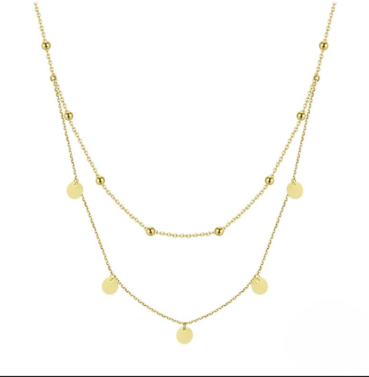 Disc Charms & Double Necklace