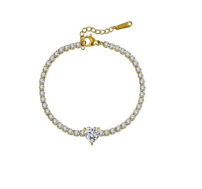 Heart Tennis Bracelet