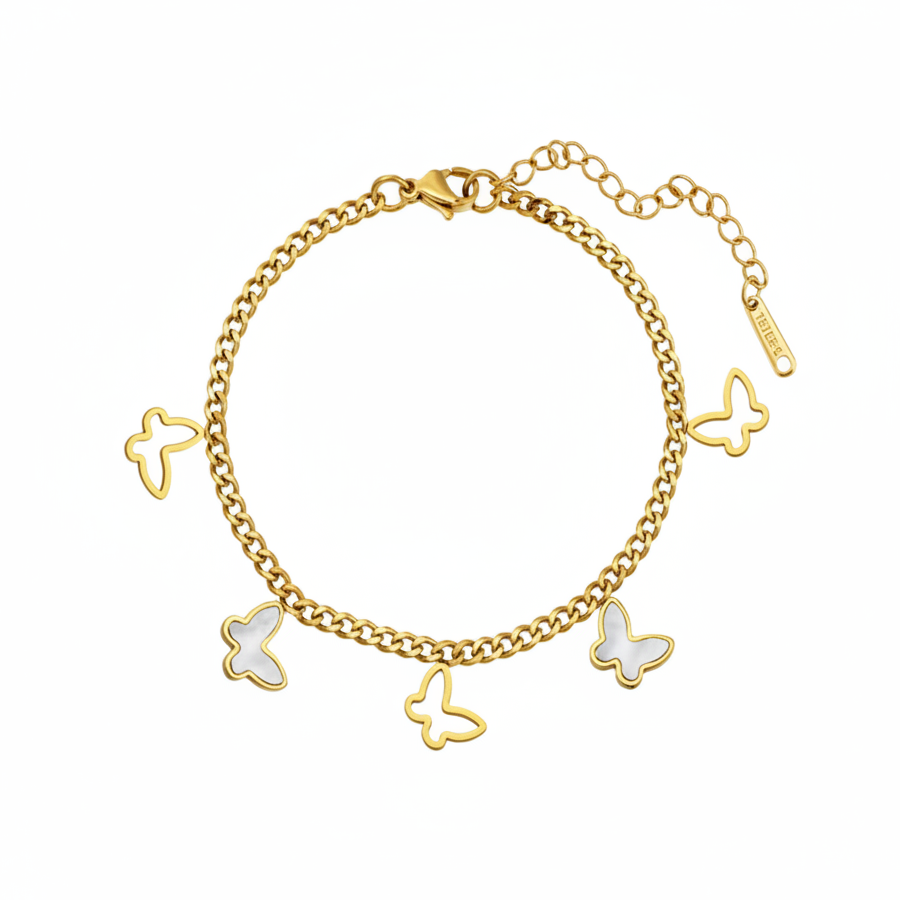 Butterfly Charm Bracelet Stainless Steel
