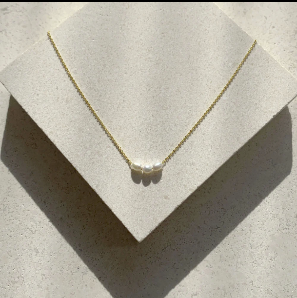 3 Pearl Vermeil Necklace