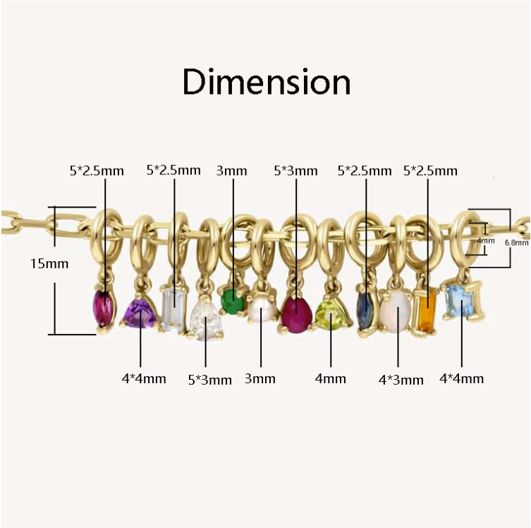 Birthstone Charm For Necklace