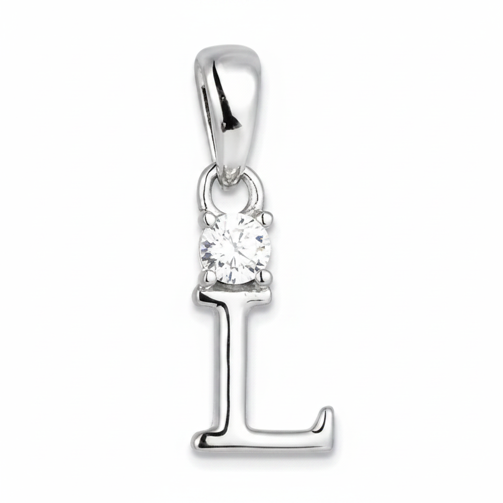 Initial Letter Necklace Sterling Silver
