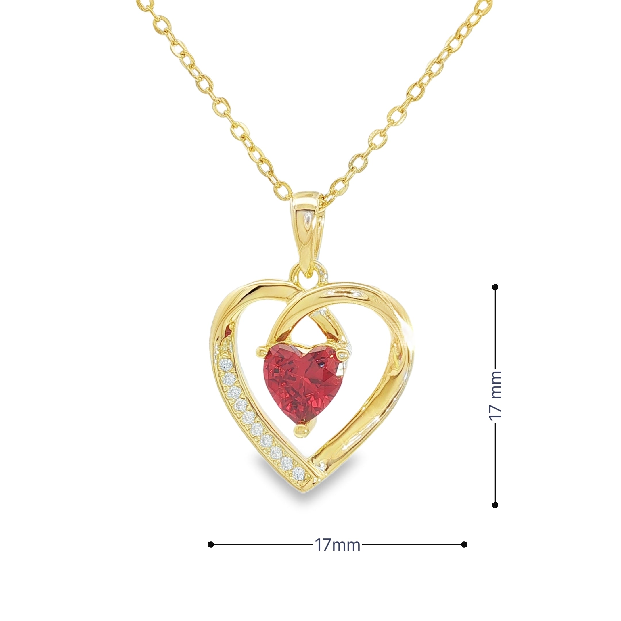 Red Heart Stone Necklace
