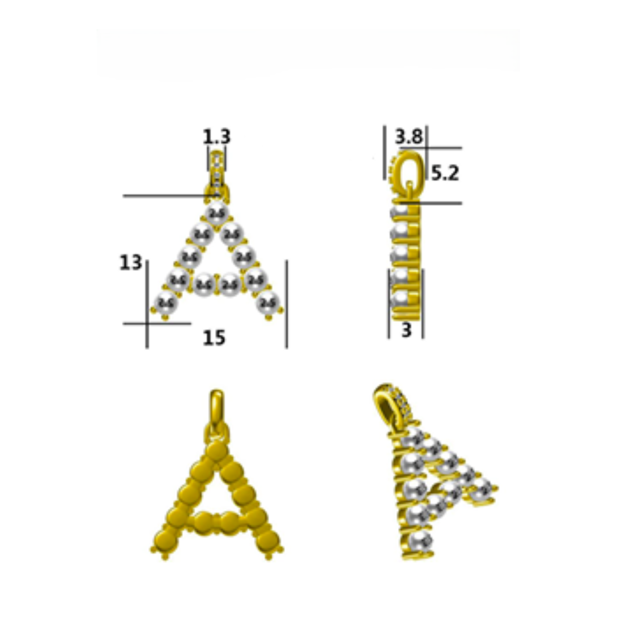 Initial Charm Pearl Letter Pendant