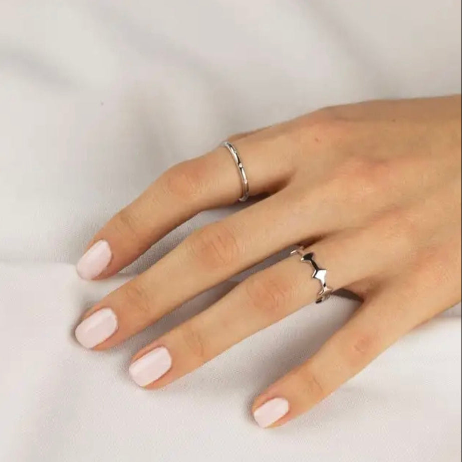 Simple White CZ Ring image 4