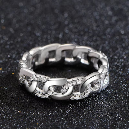 Hollow Chain Ring Sterling Silver