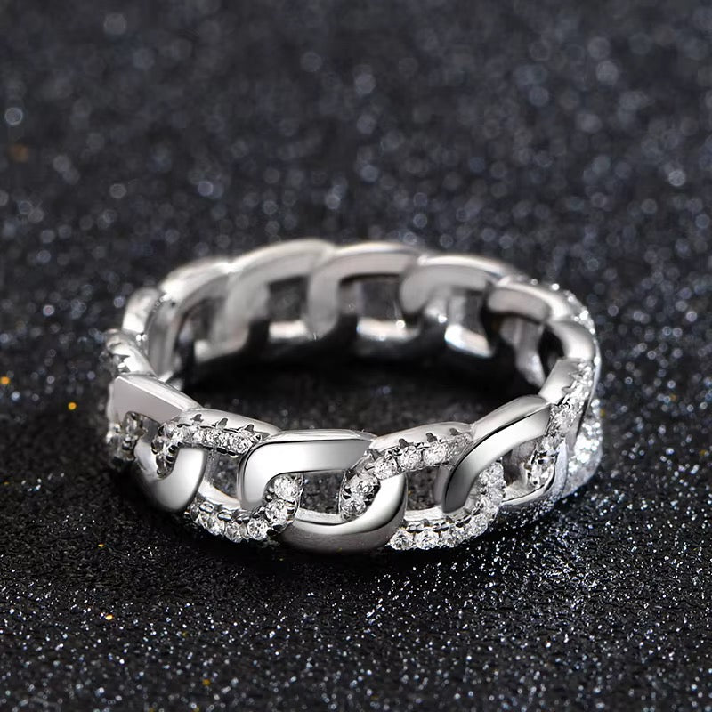 Hollow Chain Ring Sterling Silver