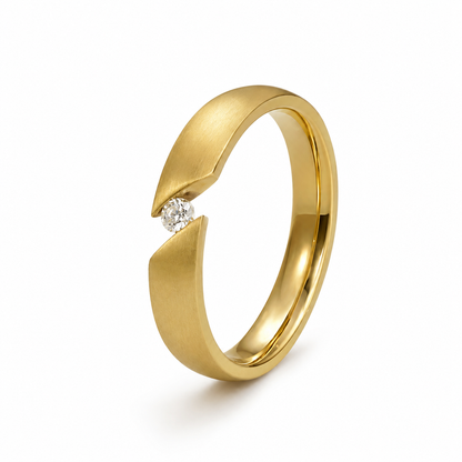 Sandblasted Couples Ring —Women’s Gold