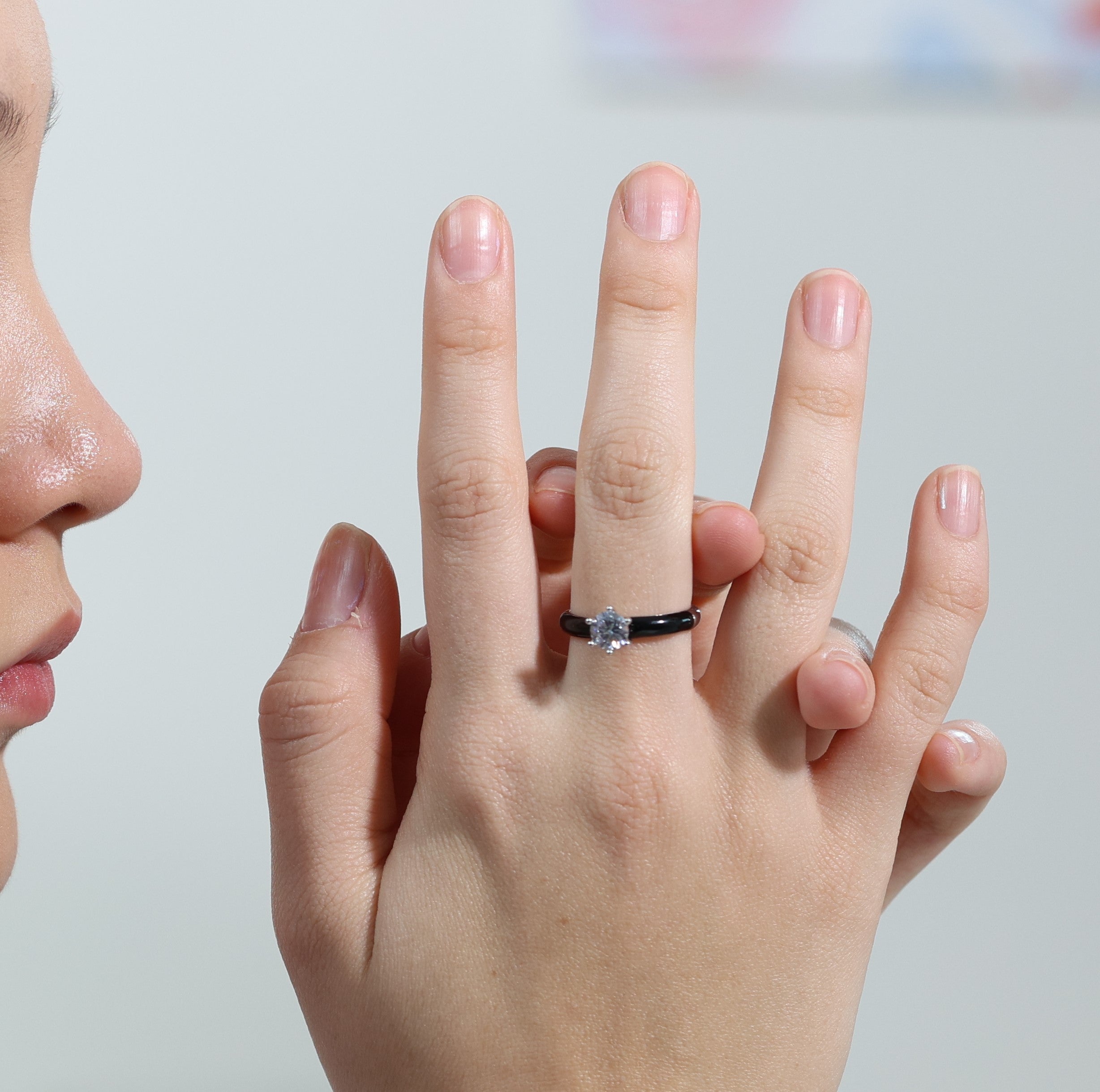Black Enamel Ring image 1