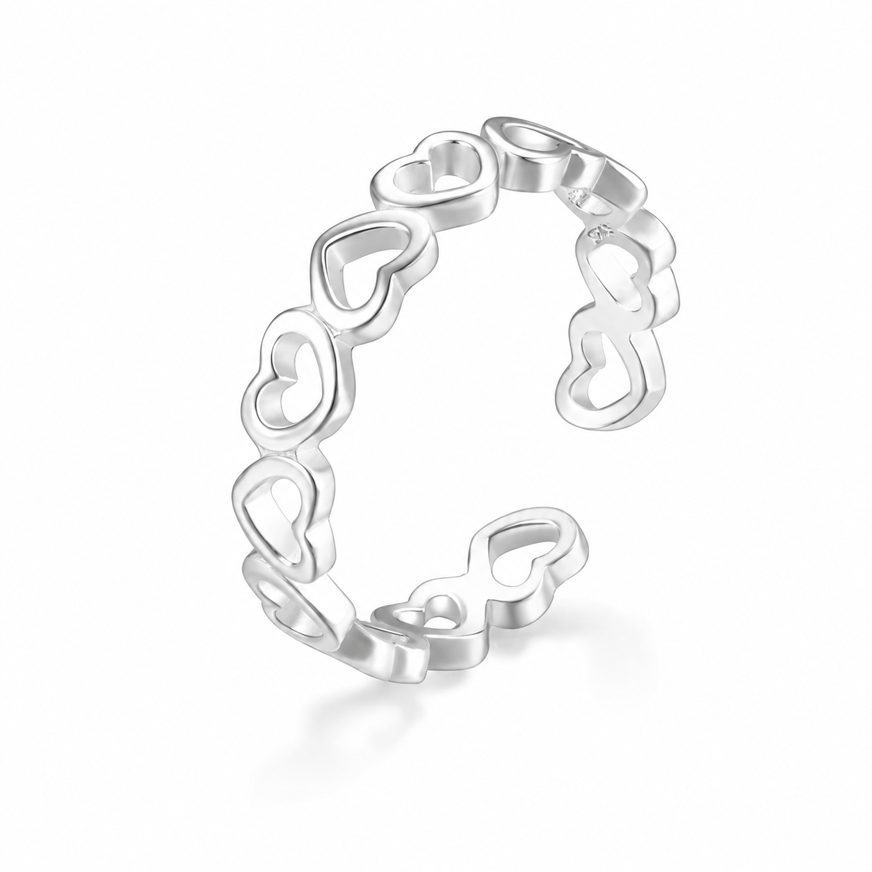 Open Hearts Toe Ring — Sterling Silver