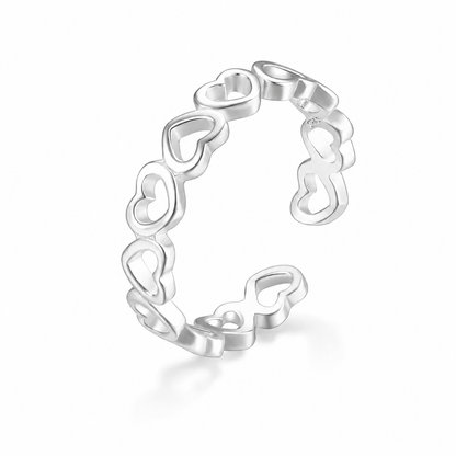 Open Hearts Toe Ring — Sterling Silver