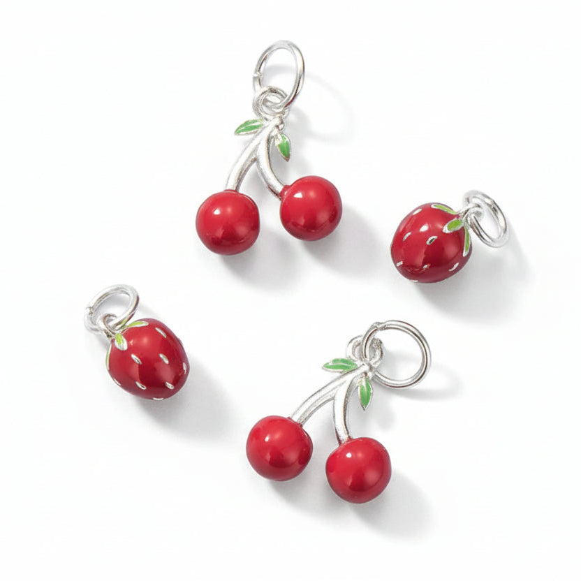 Enamel Cherry Charm image 0