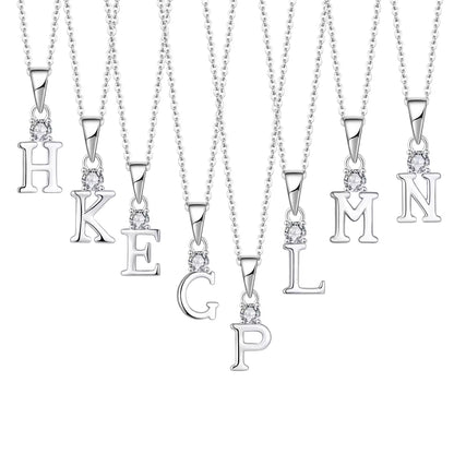 Initial Letter Necklace Sterling Silver