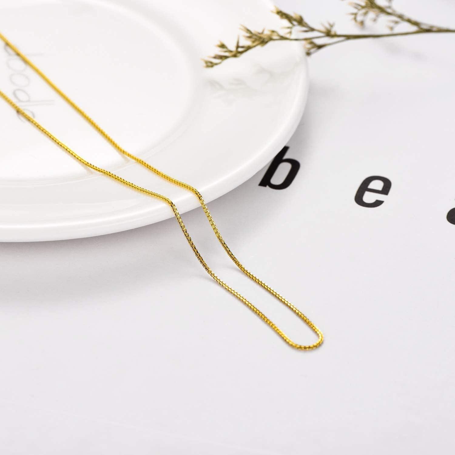 Gold Box Chain Necklace