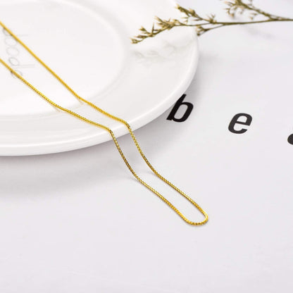 Gold Box Chain Necklace