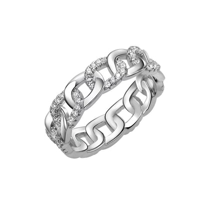 Hollow Chain Ring Sterling Silver