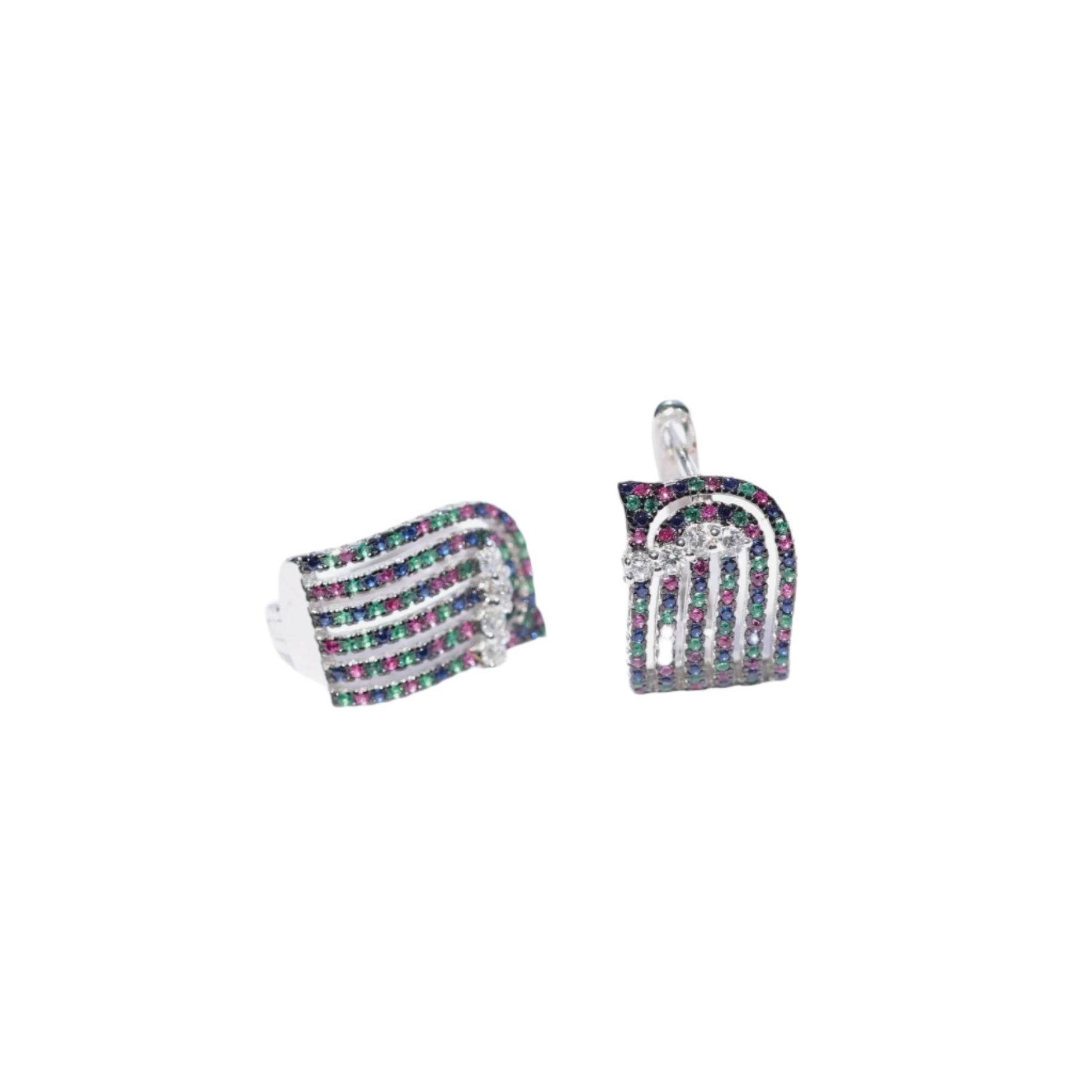 Multi-colour Stone Earrings & Pendant image 1
