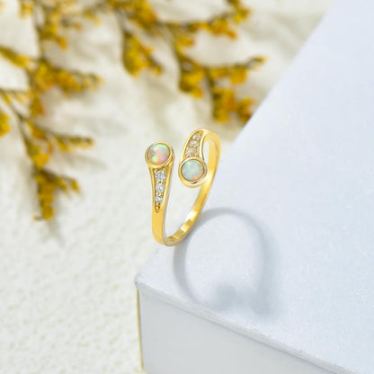 14K Gold & White Opal Toe Ring