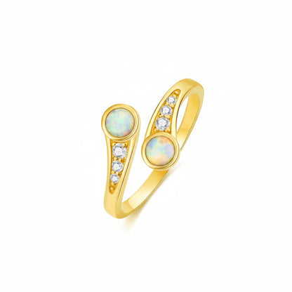 14K Gold & White Opal Toe Ring
