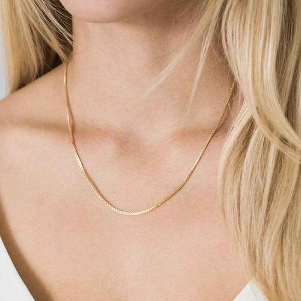 Gold Box Chain Necklace