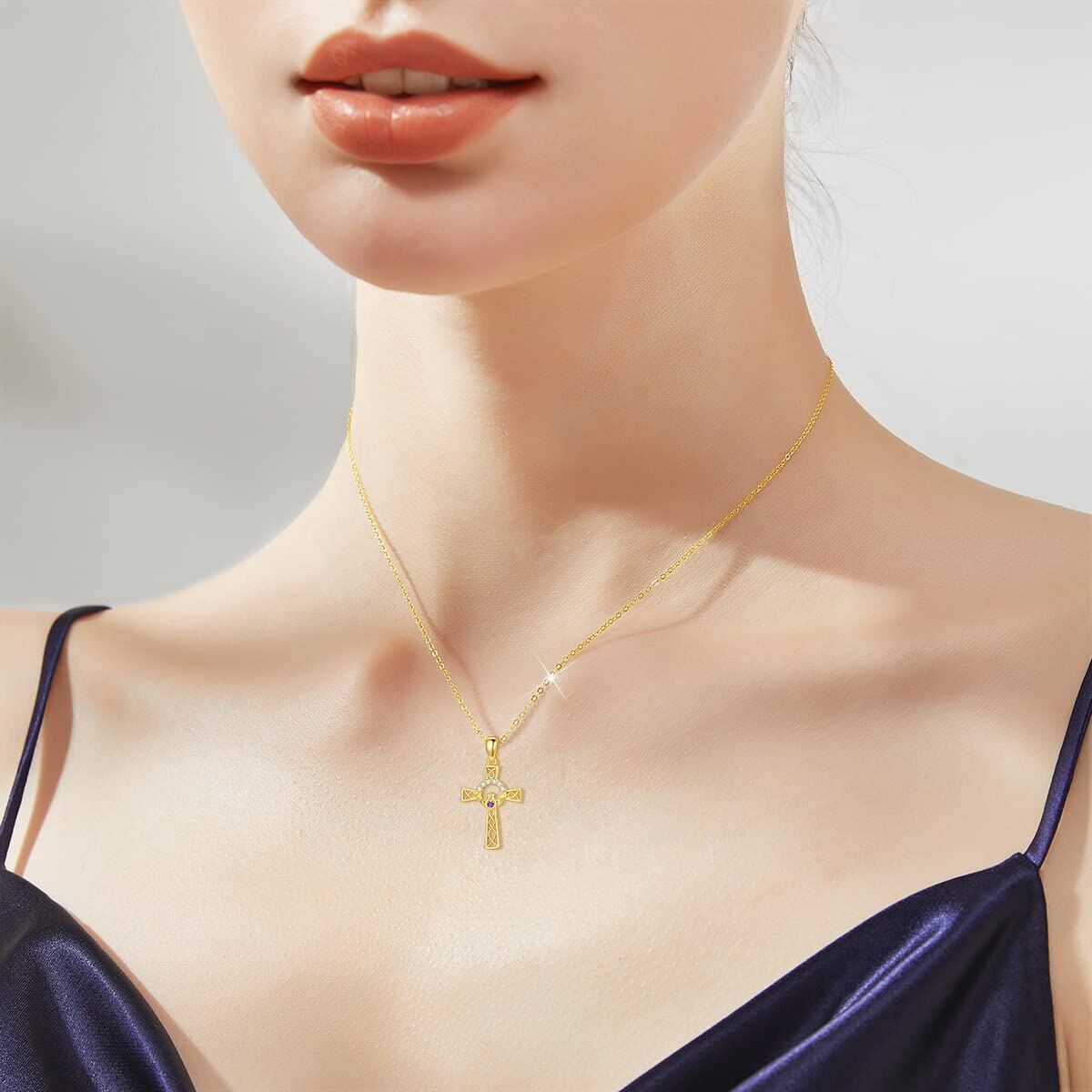 Gold Claddagh Celtic Knot Cross