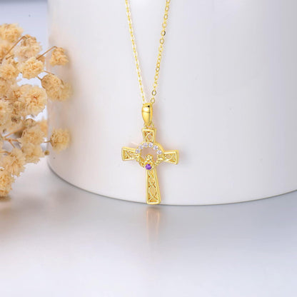 Gold Claddagh Celtic Knot Cross