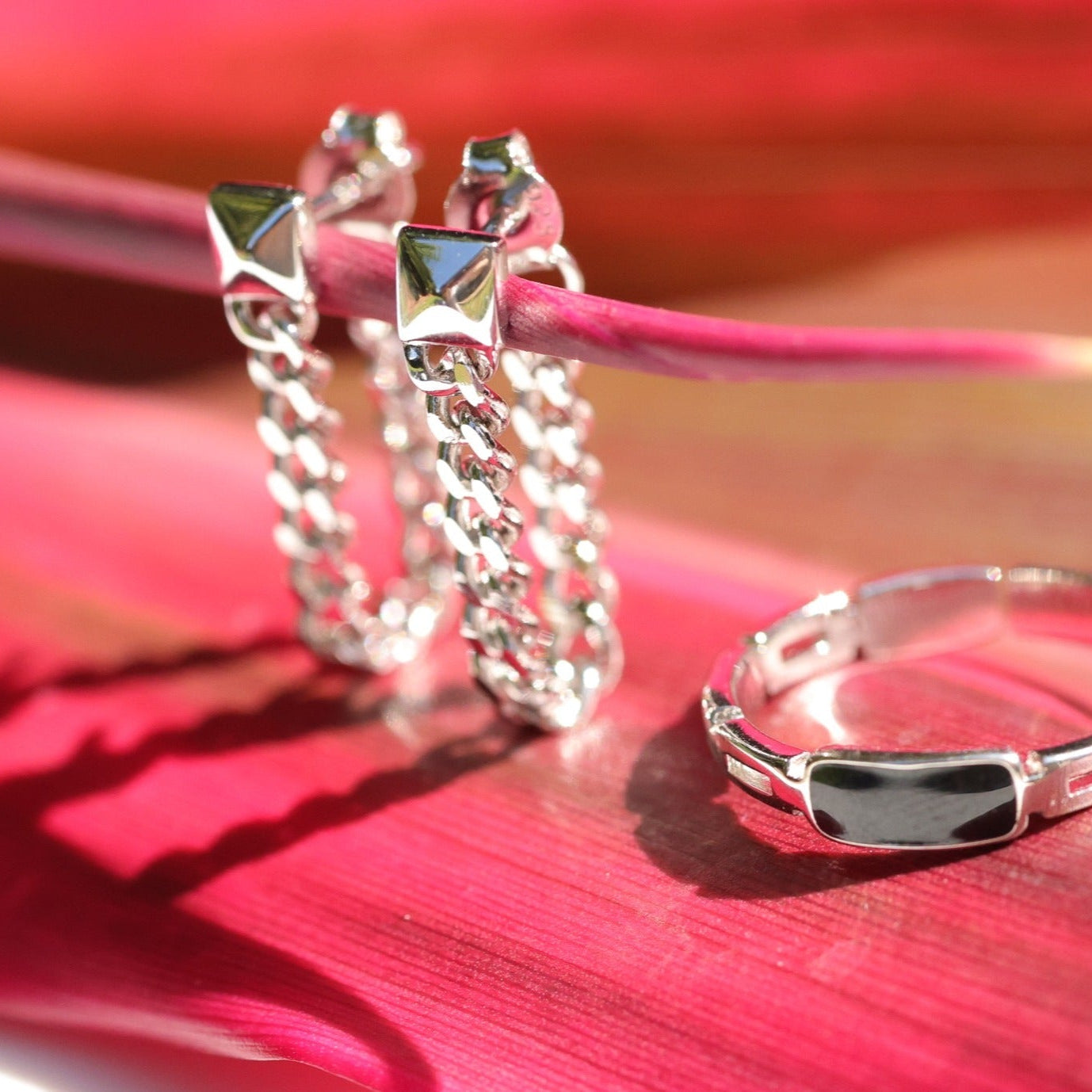 Link Chain Drop Tassel Stud image 3