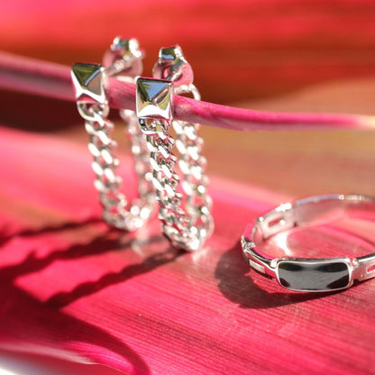 Link Chain Drop Tassel Stud image 3