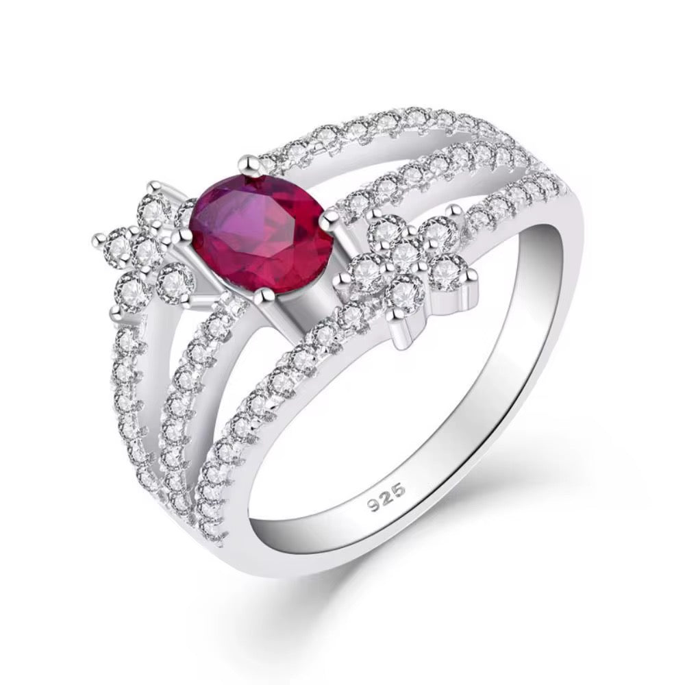 Oval Cut Pink Stone Ring